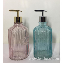 embossed glass liquid hand soap dispenser